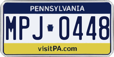 PA license plate MPJ0448