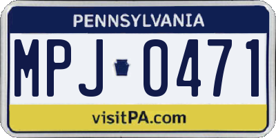 PA license plate MPJ0471