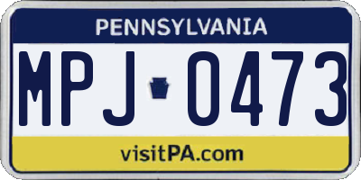 PA license plate MPJ0473
