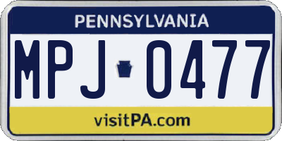 PA license plate MPJ0477