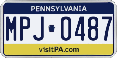 PA license plate MPJ0487