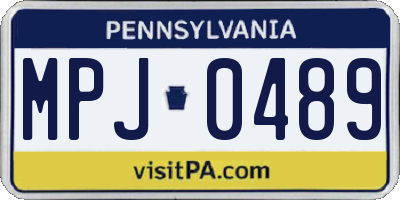 PA license plate MPJ0489