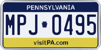 PA license plate MPJ0495