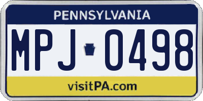 PA license plate MPJ0498