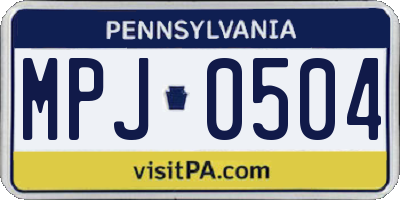PA license plate MPJ0504