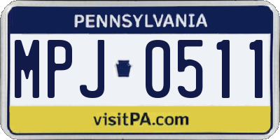 PA license plate MPJ0511