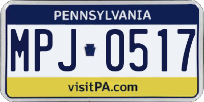 PA license plate MPJ0517