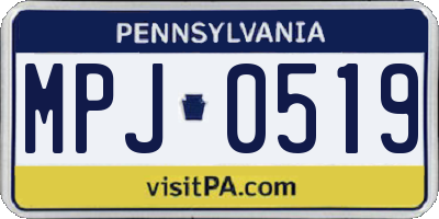 PA license plate MPJ0519