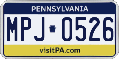 PA license plate MPJ0526