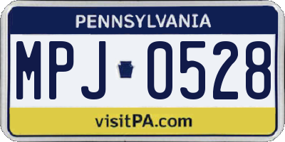 PA license plate MPJ0528
