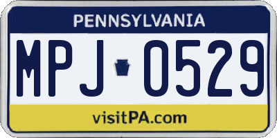 PA license plate MPJ0529