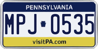 PA license plate MPJ0535