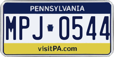 PA license plate MPJ0544