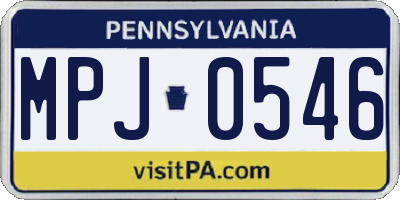 PA license plate MPJ0546