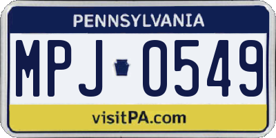 PA license plate MPJ0549