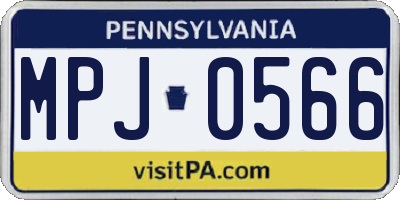 PA license plate MPJ0566