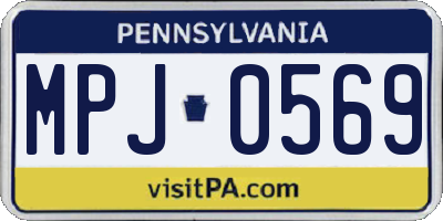 PA license plate MPJ0569