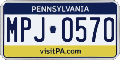 PA license plate MPJ0570