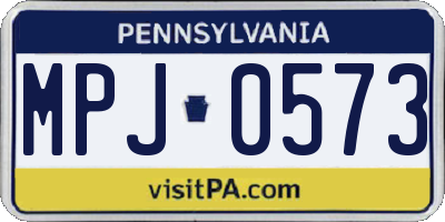 PA license plate MPJ0573