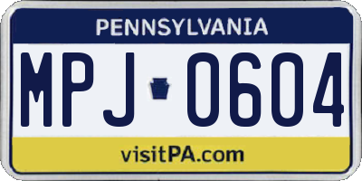 PA license plate MPJ0604