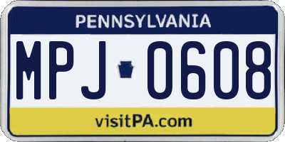 PA license plate MPJ0608