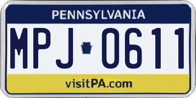 PA license plate MPJ0611