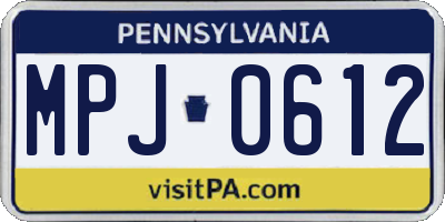 PA license plate MPJ0612