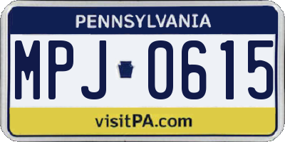 PA license plate MPJ0615