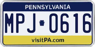 PA license plate MPJ0616