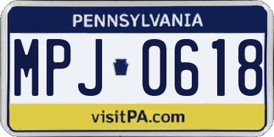 PA license plate MPJ0618
