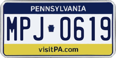 PA license plate MPJ0619