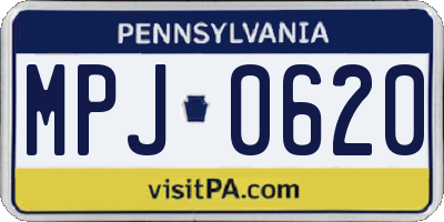 PA license plate MPJ0620