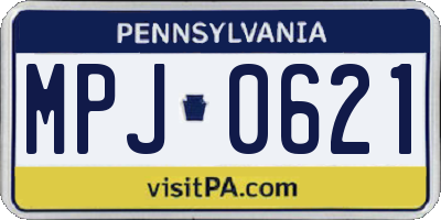 PA license plate MPJ0621