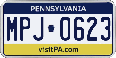 PA license plate MPJ0623