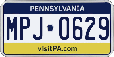 PA license plate MPJ0629