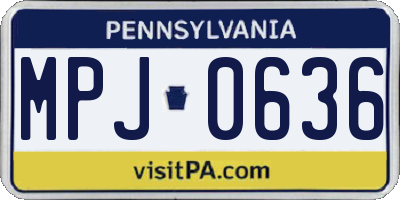 PA license plate MPJ0636