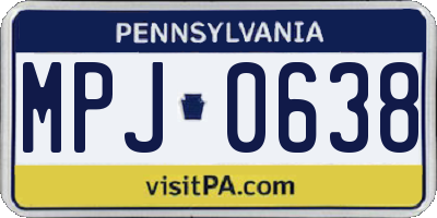 PA license plate MPJ0638