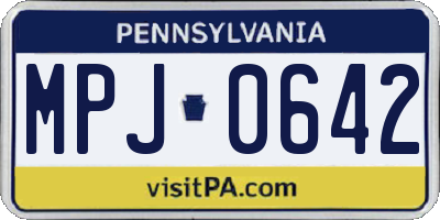 PA license plate MPJ0642