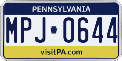 PA license plate MPJ0644