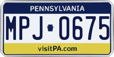 PA license plate MPJ0675
