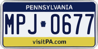 PA license plate MPJ0677