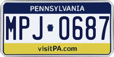 PA license plate MPJ0687