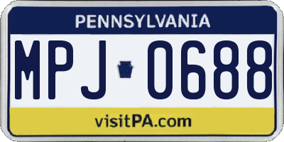 PA license plate MPJ0688