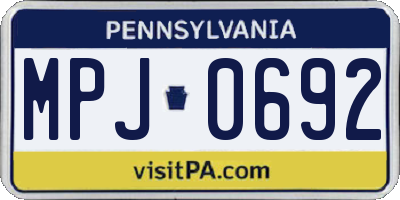 PA license plate MPJ0692