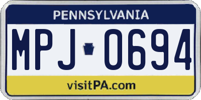 PA license plate MPJ0694