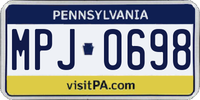 PA license plate MPJ0698