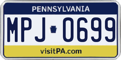 PA license plate MPJ0699