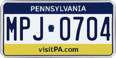 PA license plate MPJ0704