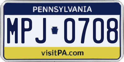PA license plate MPJ0708