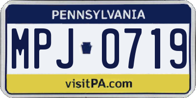 PA license plate MPJ0719